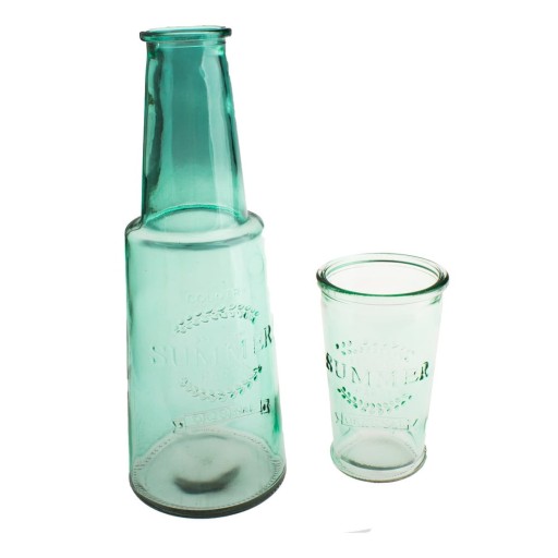Carafă din sticlă cu pahar Dakls, 800 ml, verde