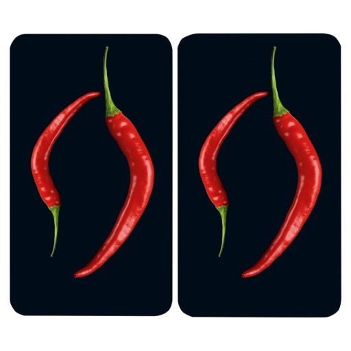 Set 2 protecții din sticlă pentru aragaz Wenko Pepperoni, 52 x 30 cm