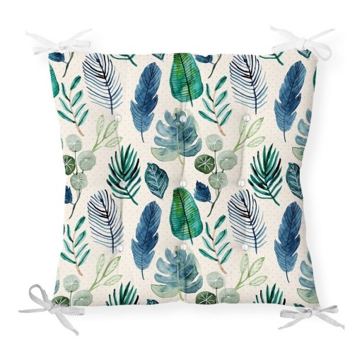Pernă pentru scaun cu amestec de bumbac Minimalist Cushion Covers Navy Flower, 40 x 40 cm
