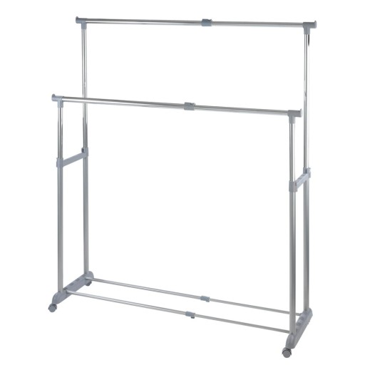 Suport de haine mobil telescopic din metal gri Twin - Wenko