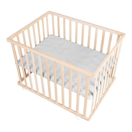 Țarc pentru copii gri din lemn masiv de fag 75x100 cm Roba style – Roba