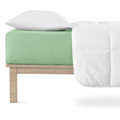 Cearceaf verde din jerseu cu elastic 120x200 cm Boxspring – Andrea Simone