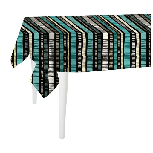 Față de masă Mike & Co. NEW YORK Jungle Stripes, 140 x 140 cm, negru-verde