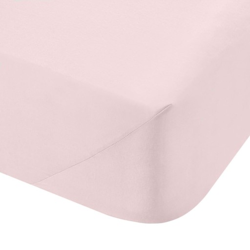Cearceaf roz din bumbac percal cu elastic 135x190 cm Cotton Percale – Bianca
