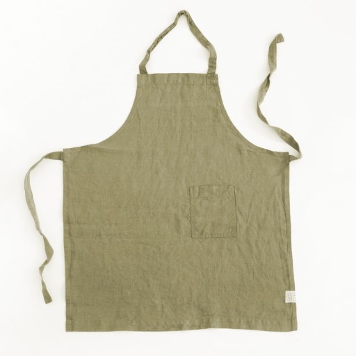 Șorț din in pentru copii Linen Tales Regular, 57 x 47 cm, verde închis