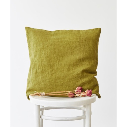 Față de pernă din in 50x50 cm Moss Green – Linen Tales