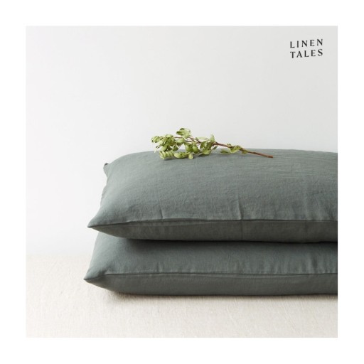 Față de pernă din in 40x60 cm Forest Green – Linen Tales