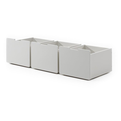 Sertare pentru sub pat de copii albe 3 buc. Pino – Vipack