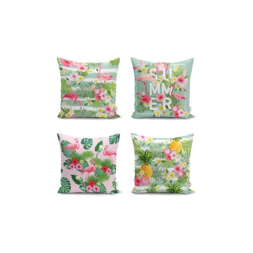 Set 4 fețe de pernă Minimalist Cushion Covers Naturia, 45 x 45 cm