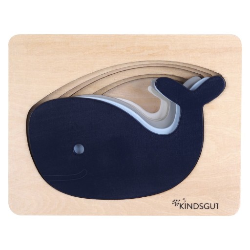 Puzzle de inserat din lemn Whale – Kindsgut