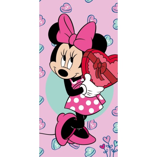 Prosop pentru copii roz din frotir 70x140 cm Minnie – Jerry Fabrics