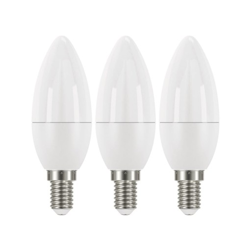 Set 3 becuri cu LED EMOS Classic Candle Neutral White, 5W E14