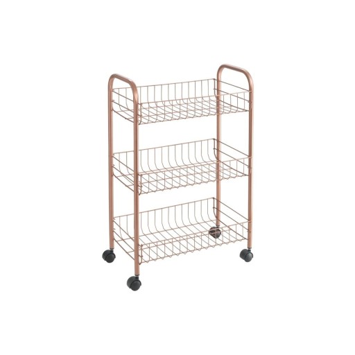 Organizator mobil cu 3 rafturi Metaltex, arămiu