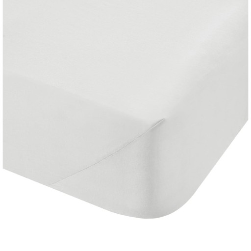 Cearceaf alb din bumbac percal cu elastic 135x190 cm Cotton Percale – Bianca