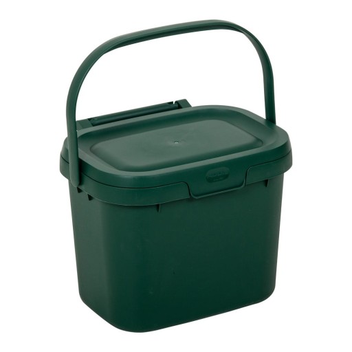 Recipient pentru deșeuri compostabile cu capac Addis, 24,5 x 18,5 x 19 cm, verde sticlă