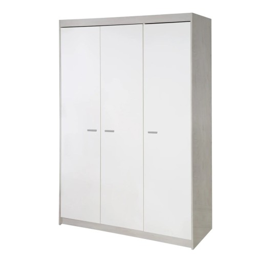 Șifonier pentru copii alb cu aspect de lemn de stejar 131x190 cm Julia – Roba