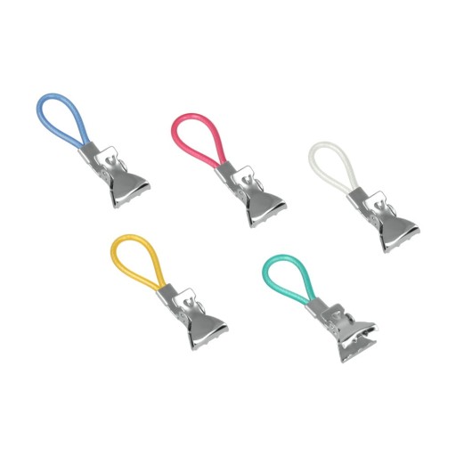 Set 5 clipsuri multifuncționale pentru prosoape Metaltex, colorate