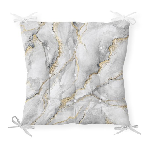 Pernă pentru scaun Minimalist Cushion Covers Marble Gray Gold, 40 x 40 cm