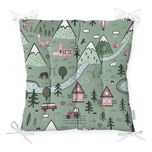 Pernă pentru scaun cu amestec de bumbac Minimalist Cushion Covers Village, 40 x 40 cm