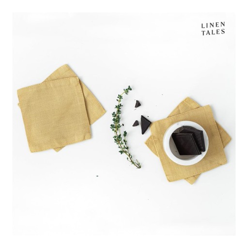 Coasters galbene din țesătură 4 buc. – Linen Tales