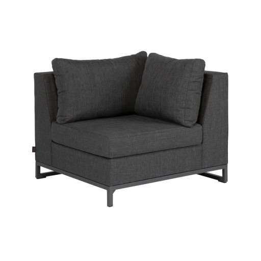 Modul de canapea de grădină negru (colț variabil) Rhodos – Exotan