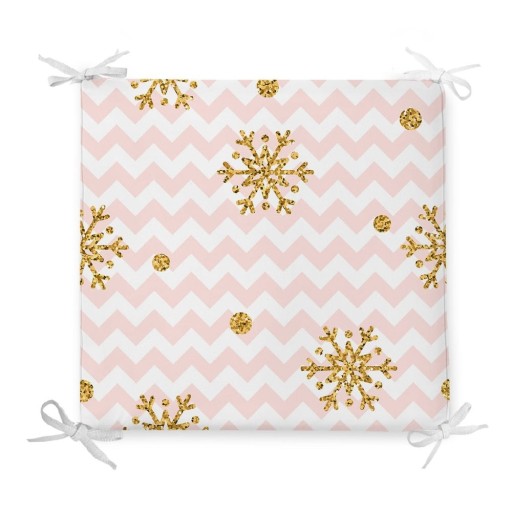 Pernă de scaun din amestec de bumbac cu model de Crăciun Minimalist Cushion Covers Pastel Stripes, 42 x 42 cm