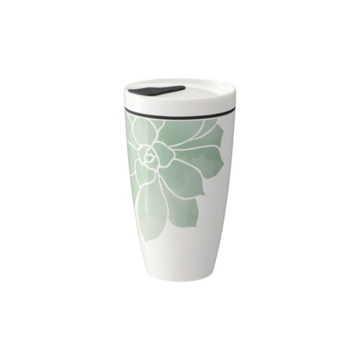 Cană de voiaj din porțelan Villeroy & Boch Like To Go, 350 ml, verde - alb