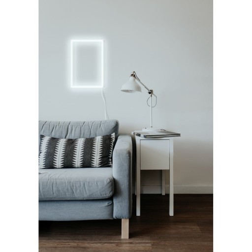 Decorațiune luminoasă de perete Candy Shock Rectangle, 30 x 40 cm, alb