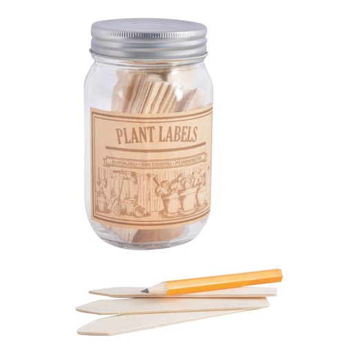Set borcan și 40 de etichete pentru plante Esschert Design Heal, 400 ml