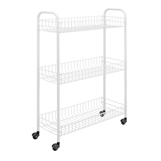 Cărucior mobil cu 3 rafturi pentru baie Metaltex Laundry, 23 x 84 cm