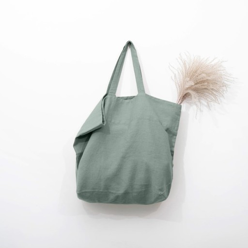 Geantă din in pentru cumpărături Linen Tales, verde