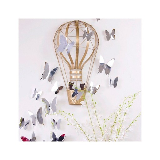 Set 12 autocolante cu efect 3D Ambiance Mirror Butterflies