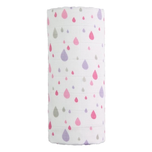 Prosop din bumbac pentru copii T-TOMI Tetra Pink Drops, 120 x 120 cm