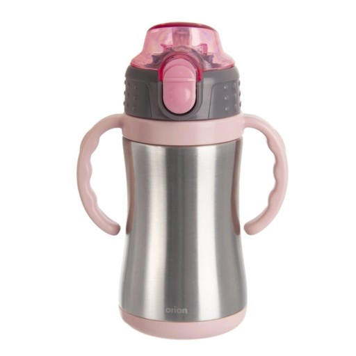 Sticlă pentru copii roz-deschis din oțel inoxidabil 330 ml – Orion