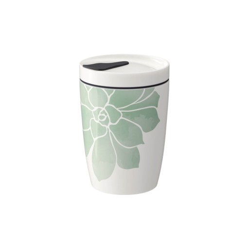 Cană de voiaj din porțelan Villeroy & Boch Like To Go, 290 ml, verde - alb