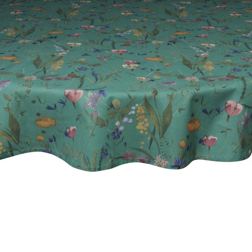 Fata de masa Flora, Andrea Fontebasso, 170x170 cm, bumbac, verde/multicolor