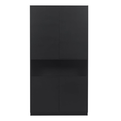 Dulap modular negru din lemn masiv de pin 110x210 cm Finca – WOOOD