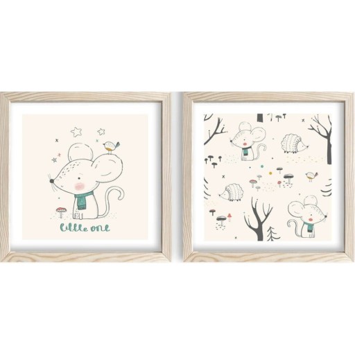 Tablouri pentru copii 2 buc. 33x33 cm Little One - Wallity