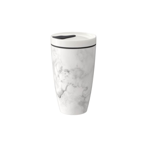 Cană de voiaj din porțelan Villeroy & Boch Like To Go, 350 ml, gri - alb