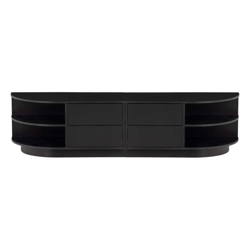 Comodă TV modulară neagră din lemn masiv de pin 156x40 cm Finca – WOOOD