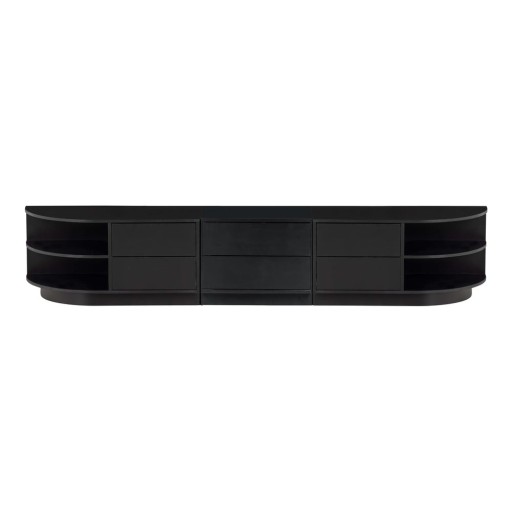 Set TV negru din lemn masiv de pin 206x40 cm Finca – WOOOD
