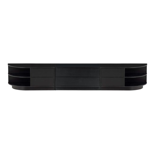 Comodă TV modulară neagră din lemn masiv de pin 231x40 cm Finca – WOOOD