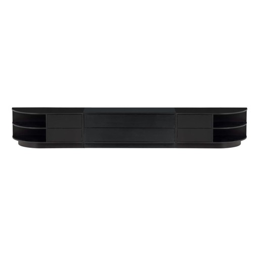 Comodă TV modulară neagră din lemn masiv de pin 256x40 cm Finca – WOOOD