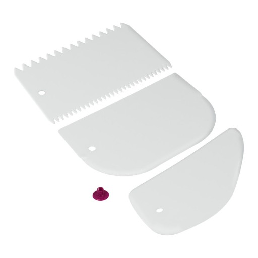Set 3 spatule din plastic Metaltex, alb