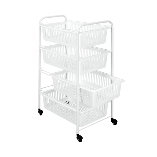 Raft mobil cu 4 coșuri Metaltex India, lungime 35 cm