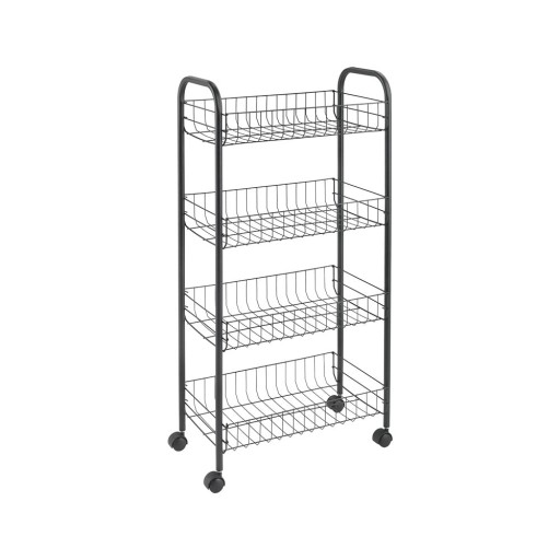 Raft mobil din metal negru 41x84 cm Ascona - Metaltex