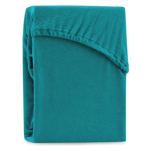 Cearceaf verde închis/albastru din frotir cu elastic 140x200 cm Ruby – Restilo