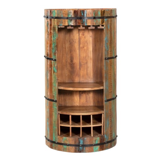 Dulap vinotecă în culoare naturală din lemn reciclat număr sticle 8, 60x115 cm Kaveri – Interia Home & Living