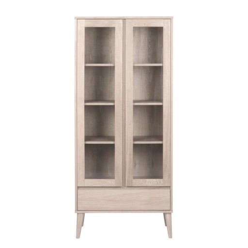Vitrină în culoare naturală cu aspect de lemn de stejar 80x178 cm Nagano – Actona