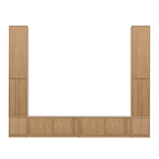 Set TV în culoare naturală cu aspect de lemn de stejar 300x243 cm Modulair – vtwonen